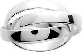 Alliance 3anneaux 4mm argent 925 rhodi&eacute; 
