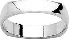 Alliance carr&eacute;e 4mm argent 925 rhodi&eacute; 